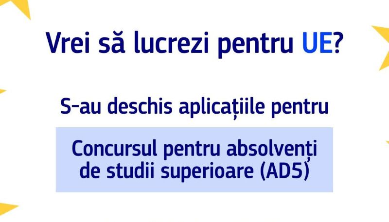 Uniunea Europeană recrutează absolvenți talentați - Concursul EPSO AD5 pentru administratori debutanți este deschis până pe 10 martie 2026