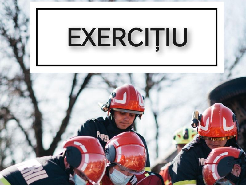 Vișeu de Sus - Exercițiu tactic al pompierilor, cu forțe și mijloace în teren