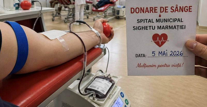 Campanie de donare de sânge organizată la Spitalul Municipal Sighetu Marmației