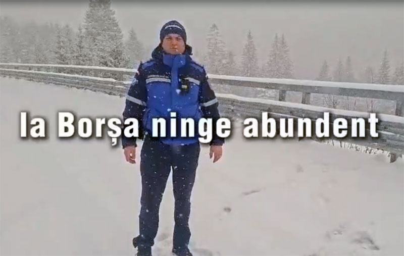 La Borșa ninge abundent - Strat consistent de zăpadă pe toate traseele montane