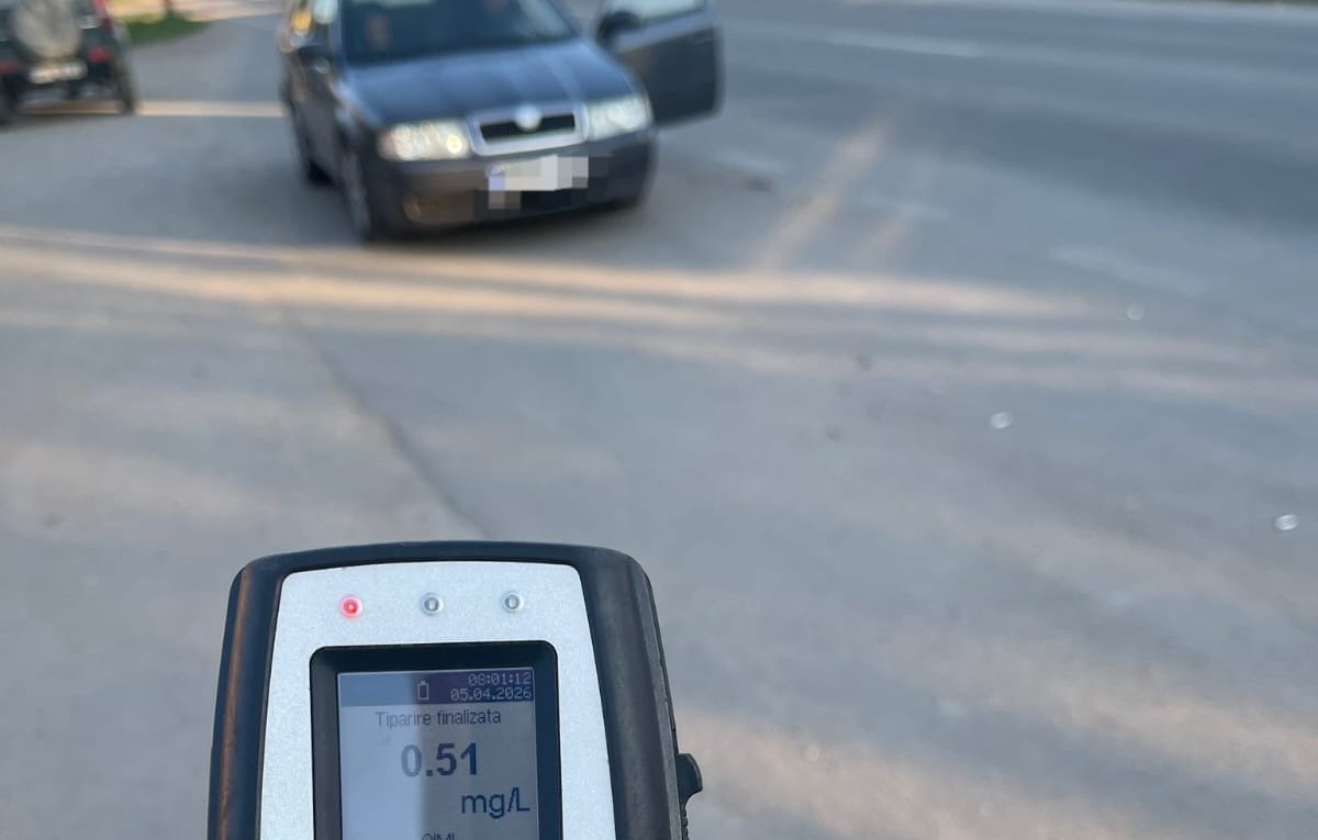 Sighetu Marmației - Bărbat de 56 de ani, prins băut la volan. Avea 0,51 mg/l alcool pur în aerul expirat