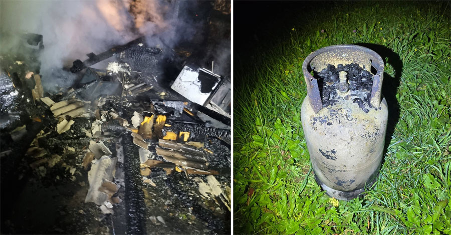 Incendiu la o anexă gospodărească din Poienile de Sub Munte. Pompierii voluntari și militarii au intervenit în timpul nopții