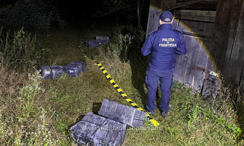 Țigări de aproape 63.000 de lei, confiscate la Valea Vișeului. Trei persoane au fugit în Ucraina după somații și focuri de avertisment